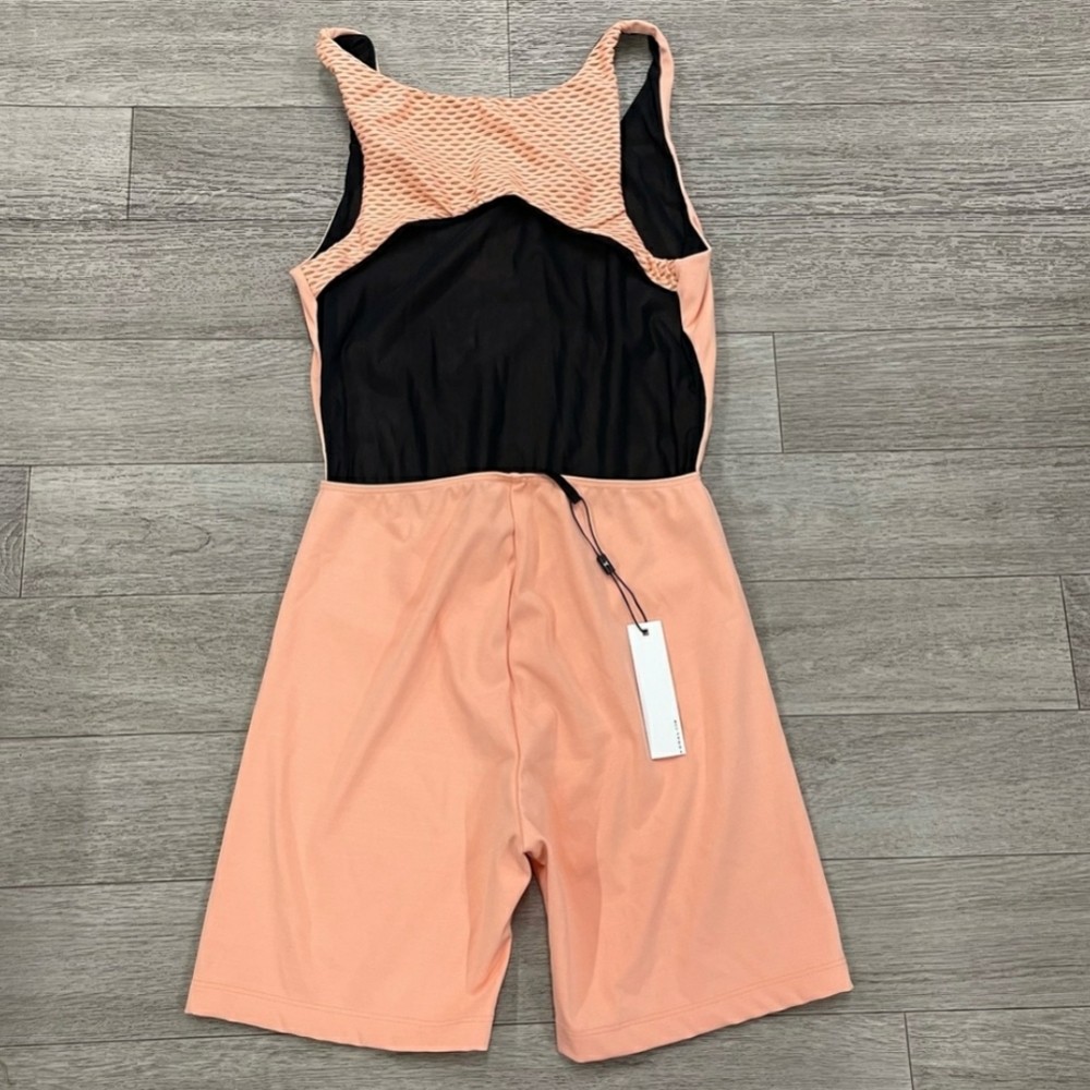 Koral Test Blackout Short Jumpsuit Pompano Orange Medium Nwt - Picture 2 of 8